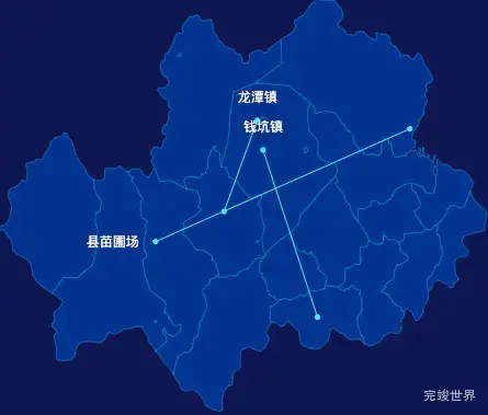 echarts揭阳市揭西县geoJson地图自定义引导线